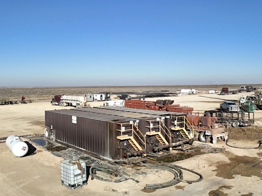 Washing out open tank